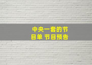 中央一套的节目单 节目预告